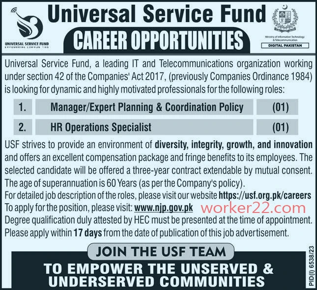 Universal Service Fund Jobs May 2024